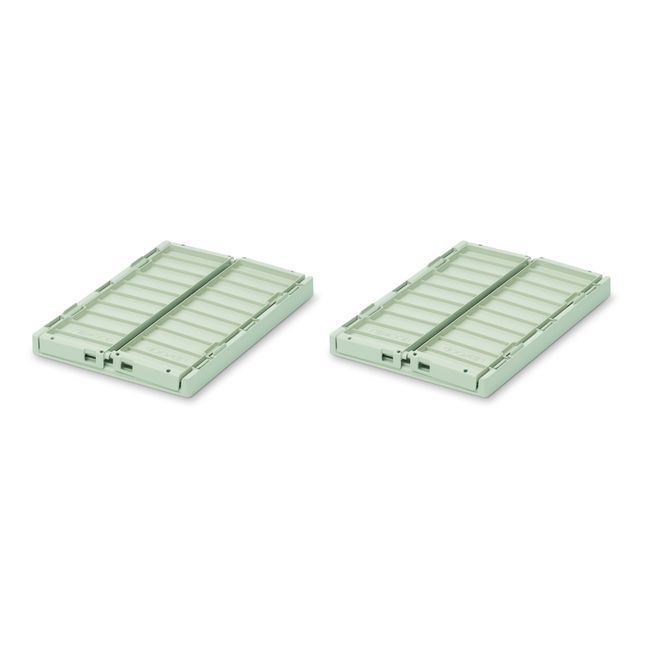 Weston Collapsible Crates - Set of 2 Pale green