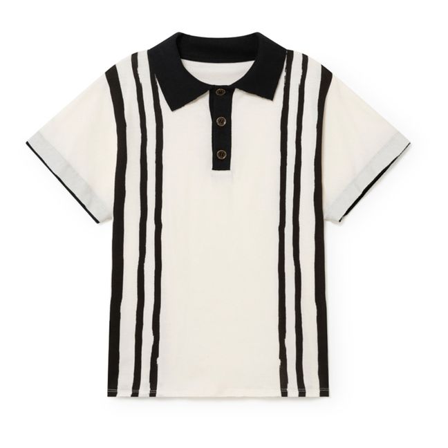 Organic Cotton Jersey Polo Shirt Ecru
