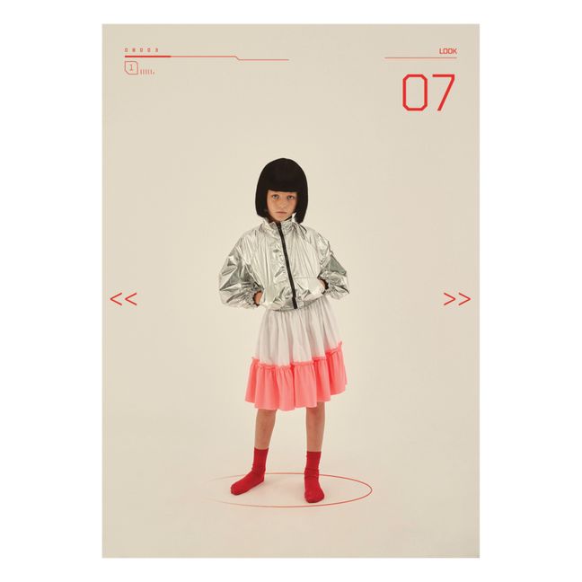 Kawaii Two-Tone Maxi Skirt Ecru