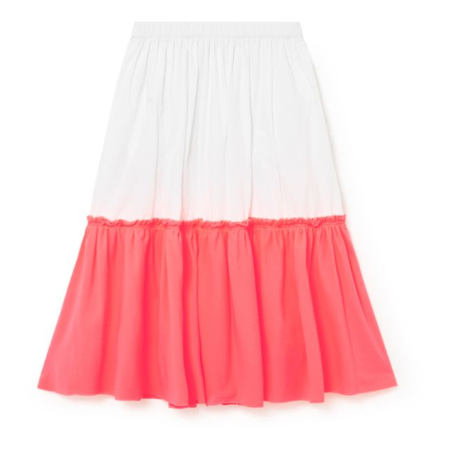 Kawaii Two-Tone Maxi Skirt Ecru