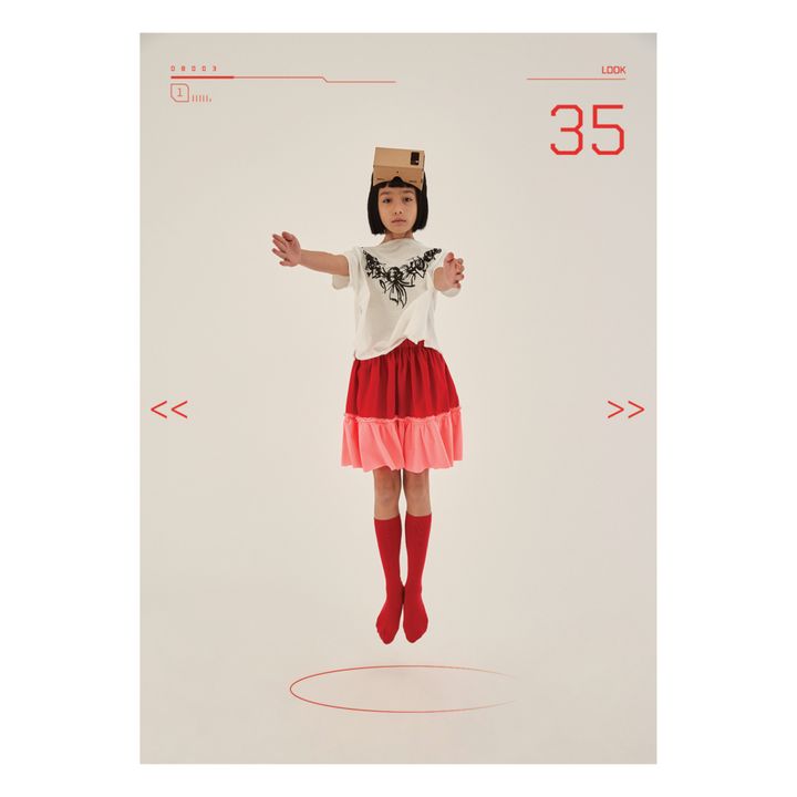 Kawaii Two-Tone Skirt Red- Product image n°1
