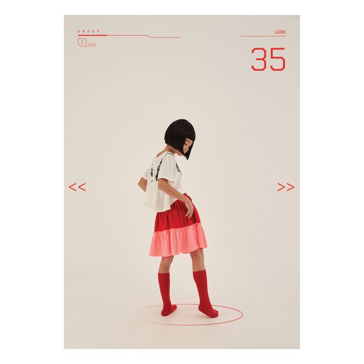 Kawaii Two-Tone Skirt Red- Product image n°4