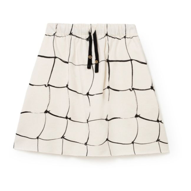 Arty Organic Cotton Fleece Skirt Ecru
