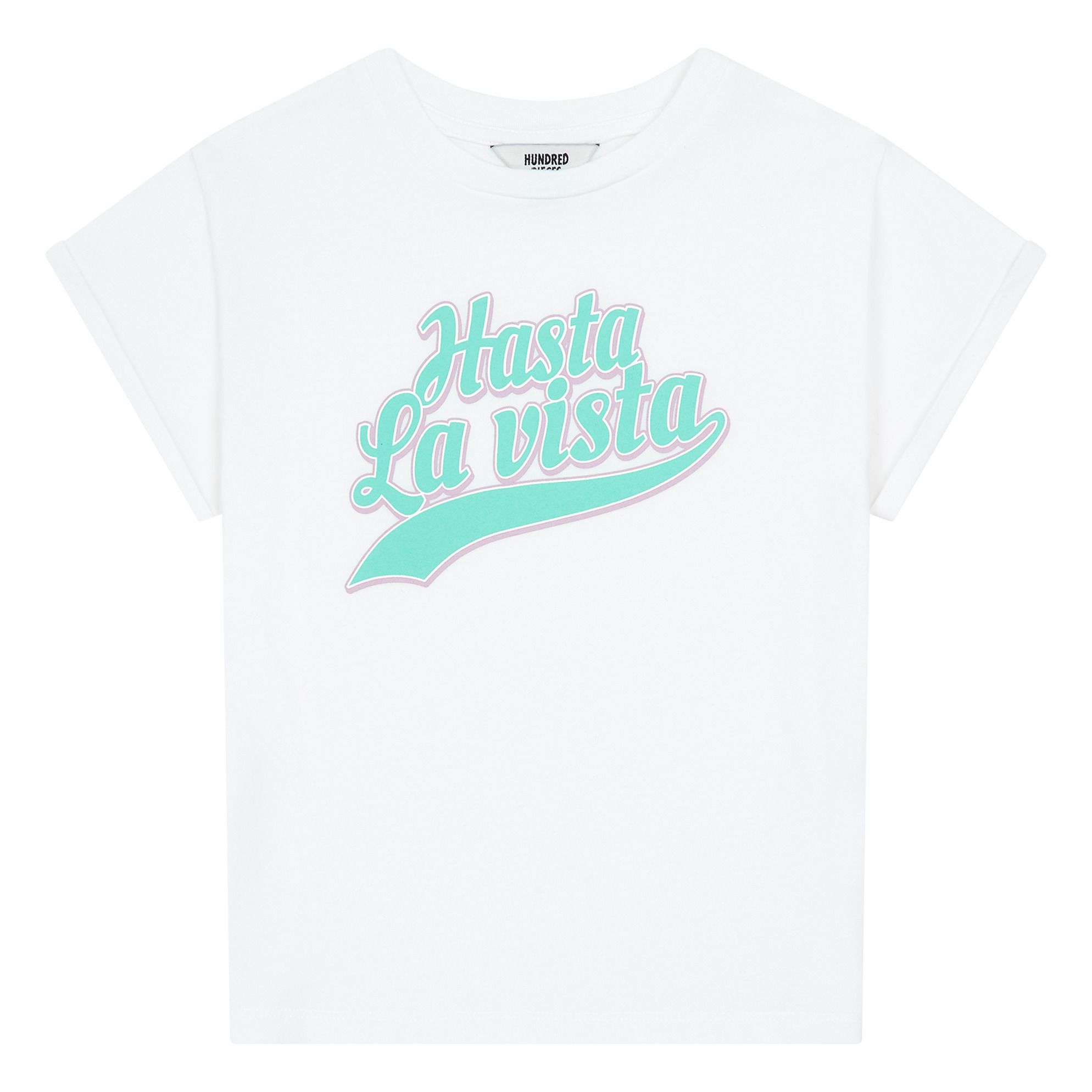 Hundred Pieces - T-Shirt Manches Courtes Coton Bio - Fille - Blanc