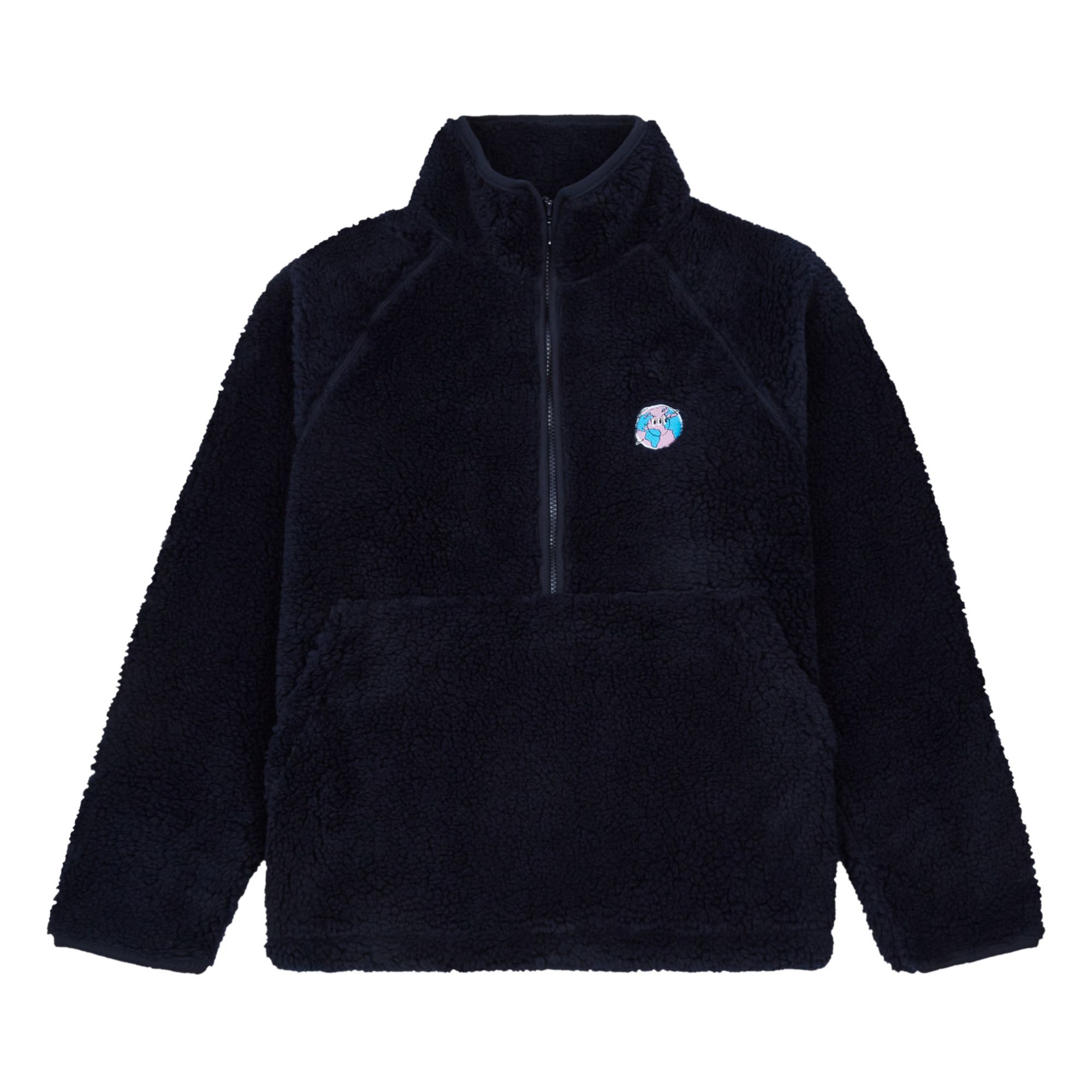 Edmmond Studios - Sweat Zippé Sherpa - Homme - Bleu marine