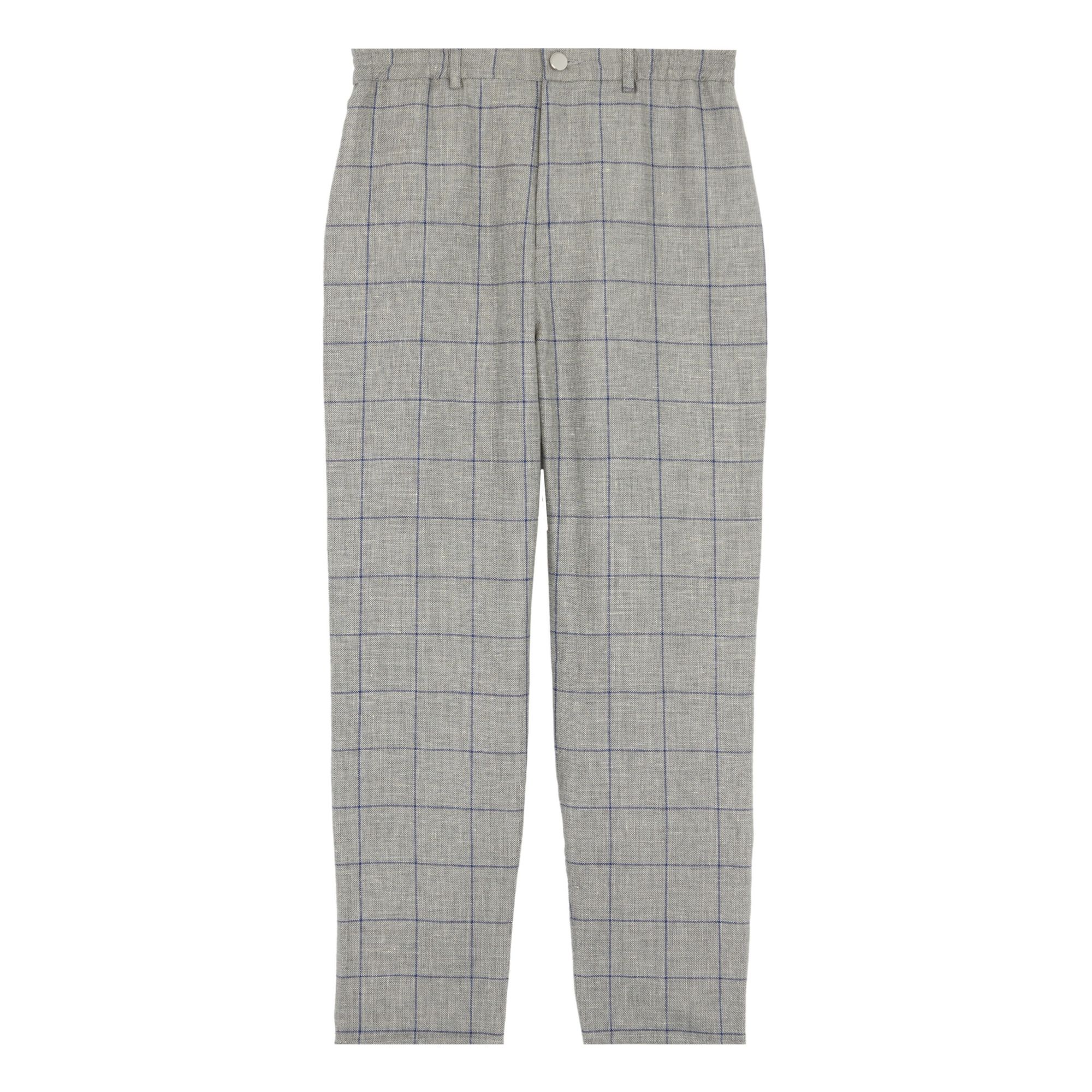 Pantaloni Bloom a quadri, in lana e lino Grigio Roseanna Moda Adulto