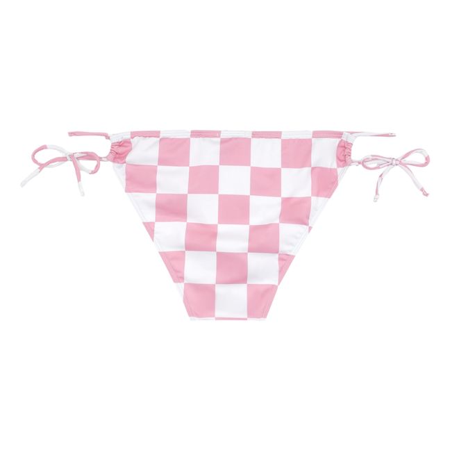 Wood Checkered Bikini Bottoms Pink