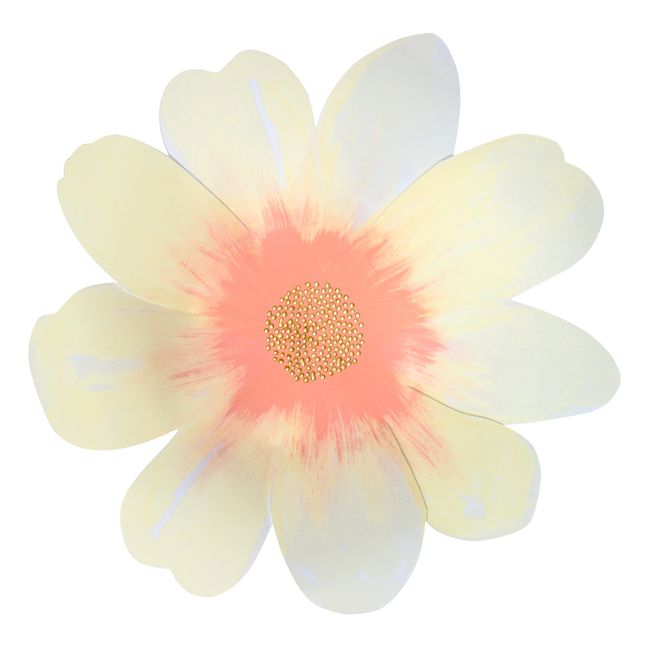 Grandes assiettes creuses en carton Fleurs - Set de 8 