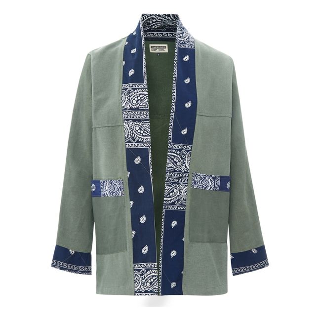 Kimono Nogari Militär mit Bandana-Muster Khaki