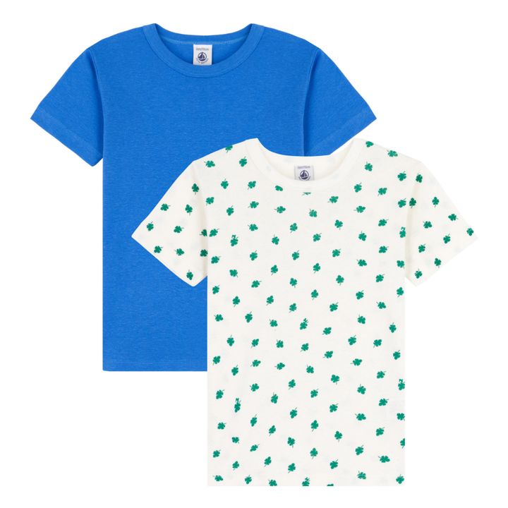 Mini Palmito Organic Cotton T-shirts - Set of 2 White- Product image n°0