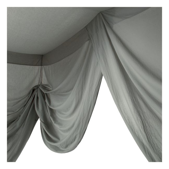 Dosel de cama de algodón orgánico Silver Grey S019