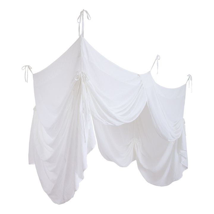Organic Cotton Four-Poster Bed Canopy White- Immagine del prodotto n°1