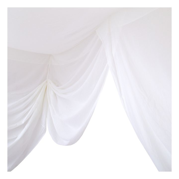 Organic Cotton Four-Poster Bed Canopy | White