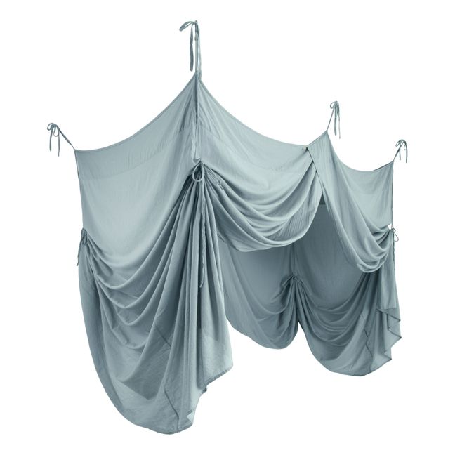 Organic Cotton Four-Poster Bed Canopy | Sweet Blue S046