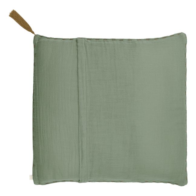 Coussin carré en coton bio | Sage Green S049