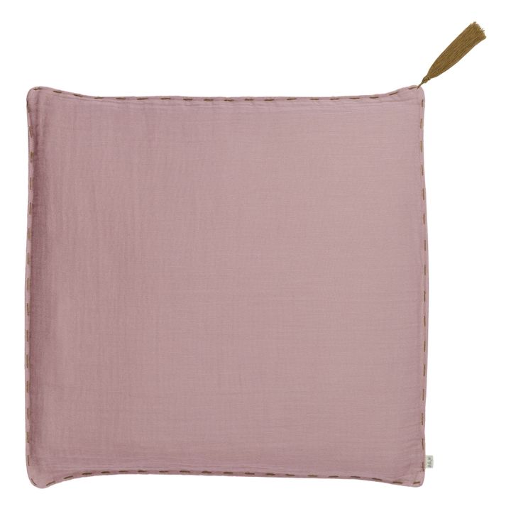 Coussin carré en coton bio Dusty Pink S007- Image produit n°0