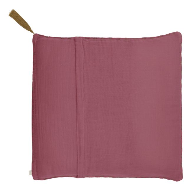 Coussin carré en coton bio | Baobab Rose S042