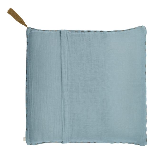 Coussin carré en coton bio | Sweet Blue S046