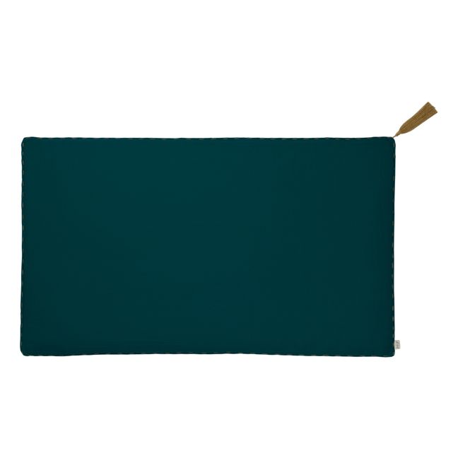 Cojín rectangular de algodón orgánico | Teal Blue