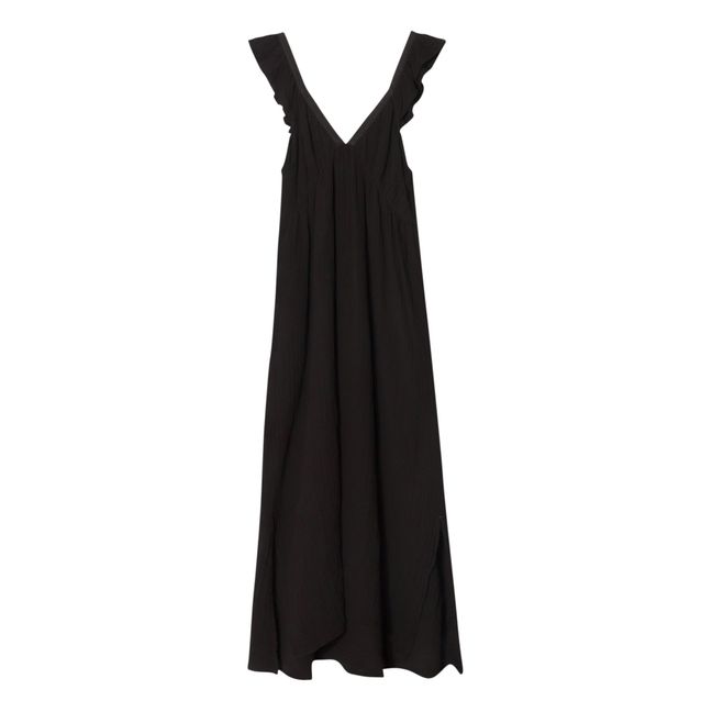 Leyla Cotton Muslin Dress Black