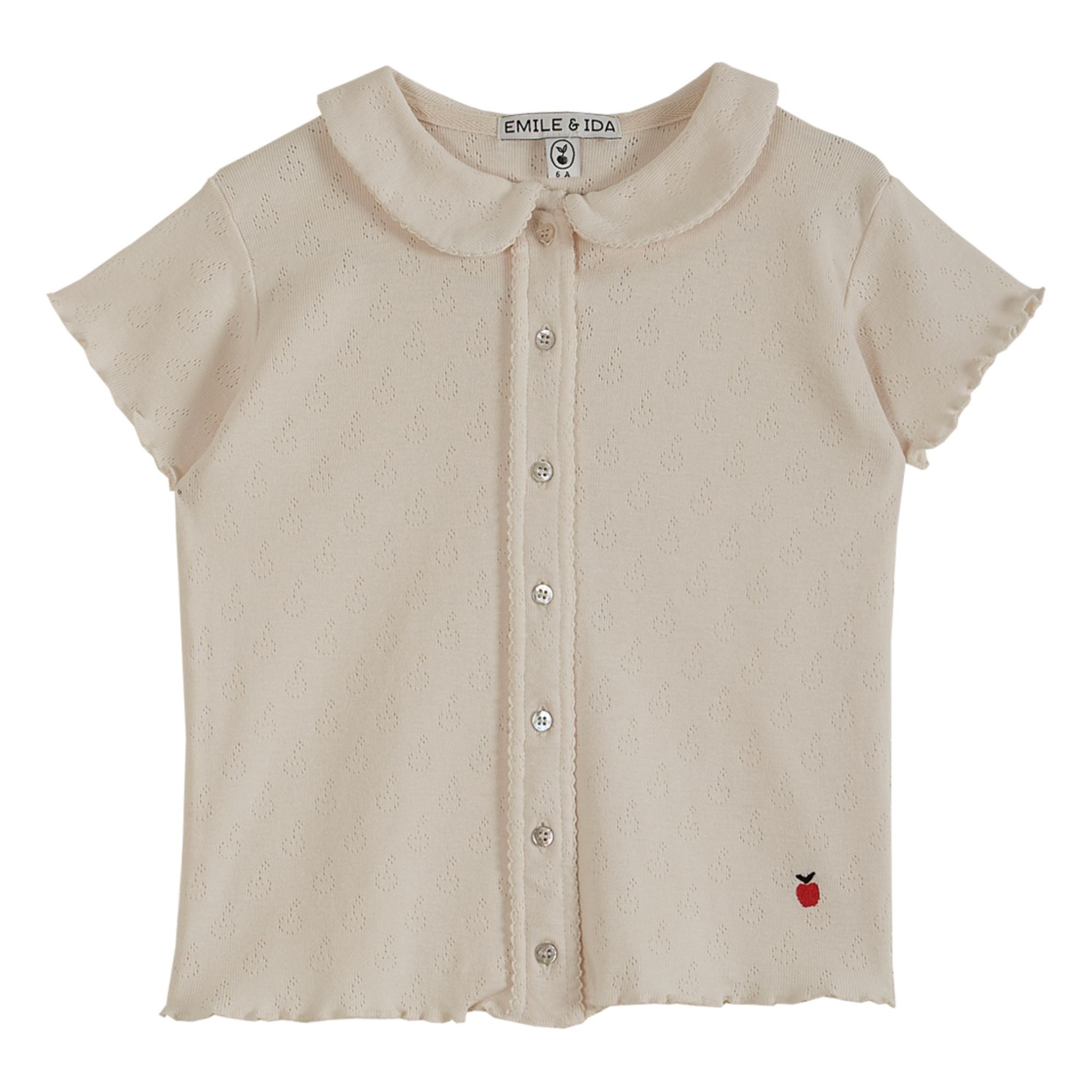 Emile et Ida - T-Shirt Pointelle - Fille - Ecru