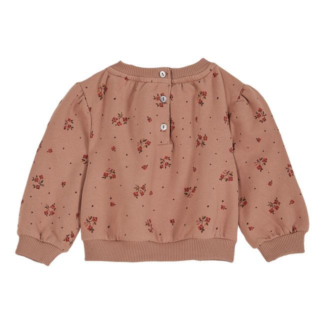 Organic Cotton Flower Sweatshirt Dusty Pink
