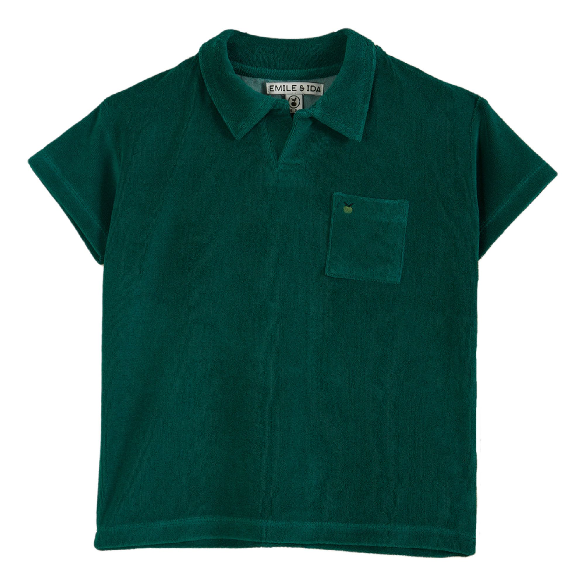 Terry Cloth Polo Shirt Dark green- Product image n°0