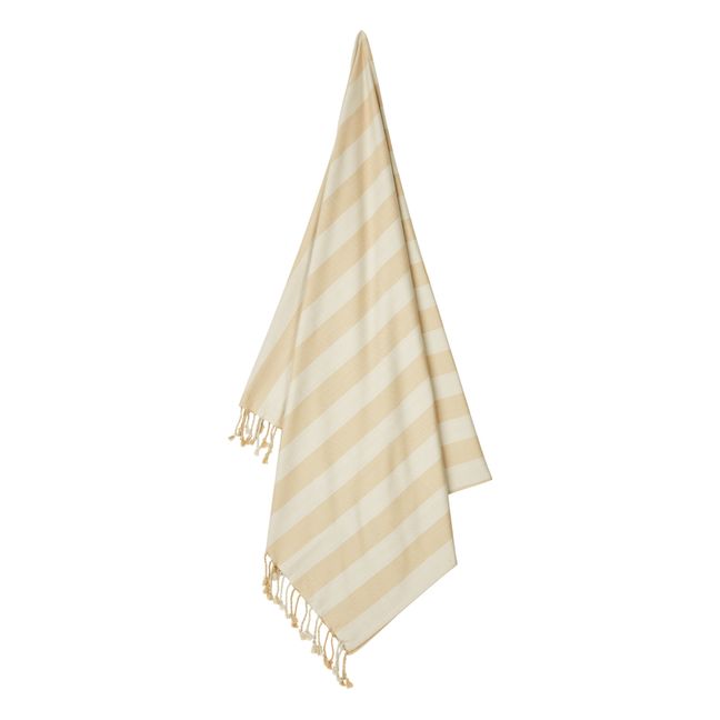 Toalla de playa de algodón orgánico Mona | Beige