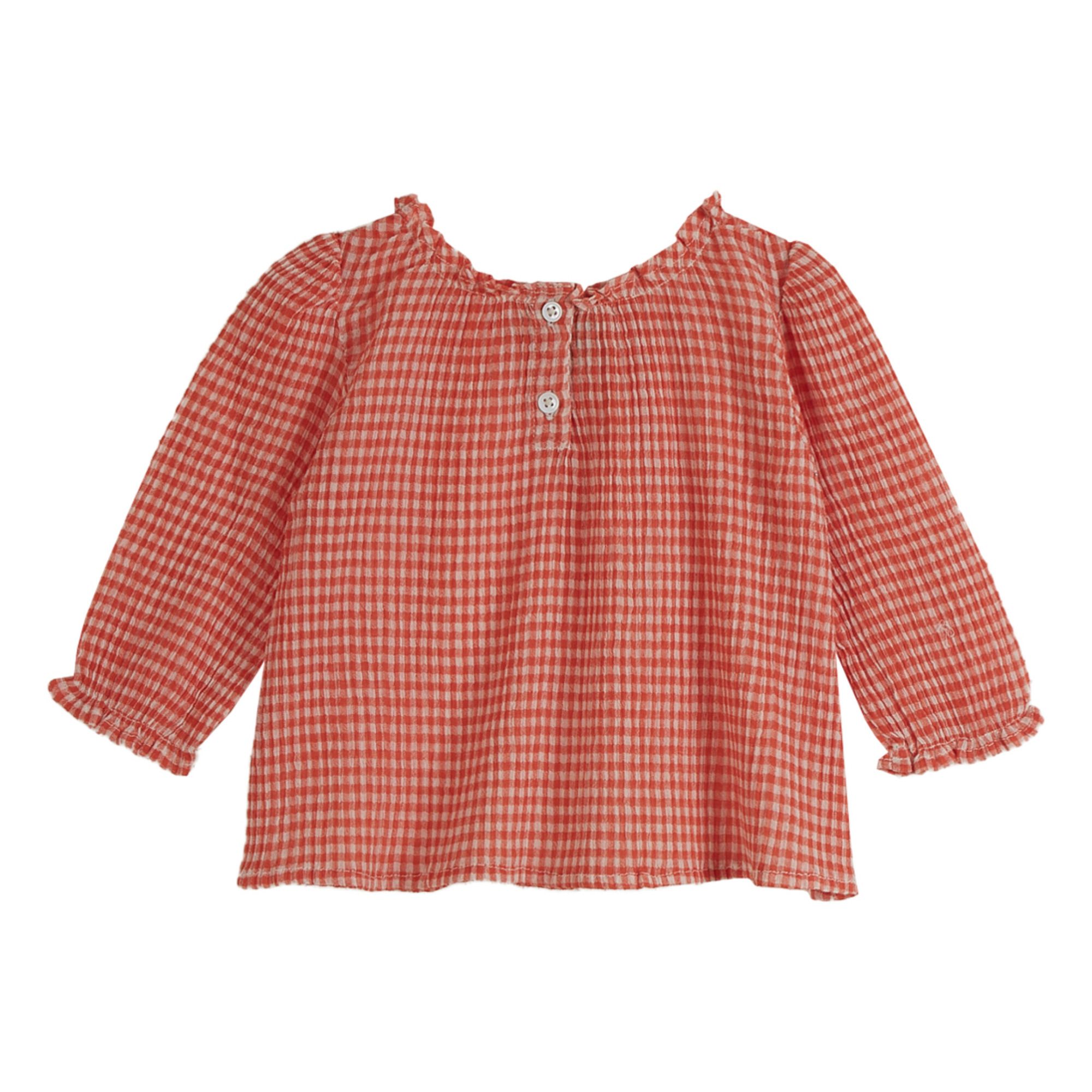 Emile et Ida - Blouse Crépon Vichy - Fille - Rouge
