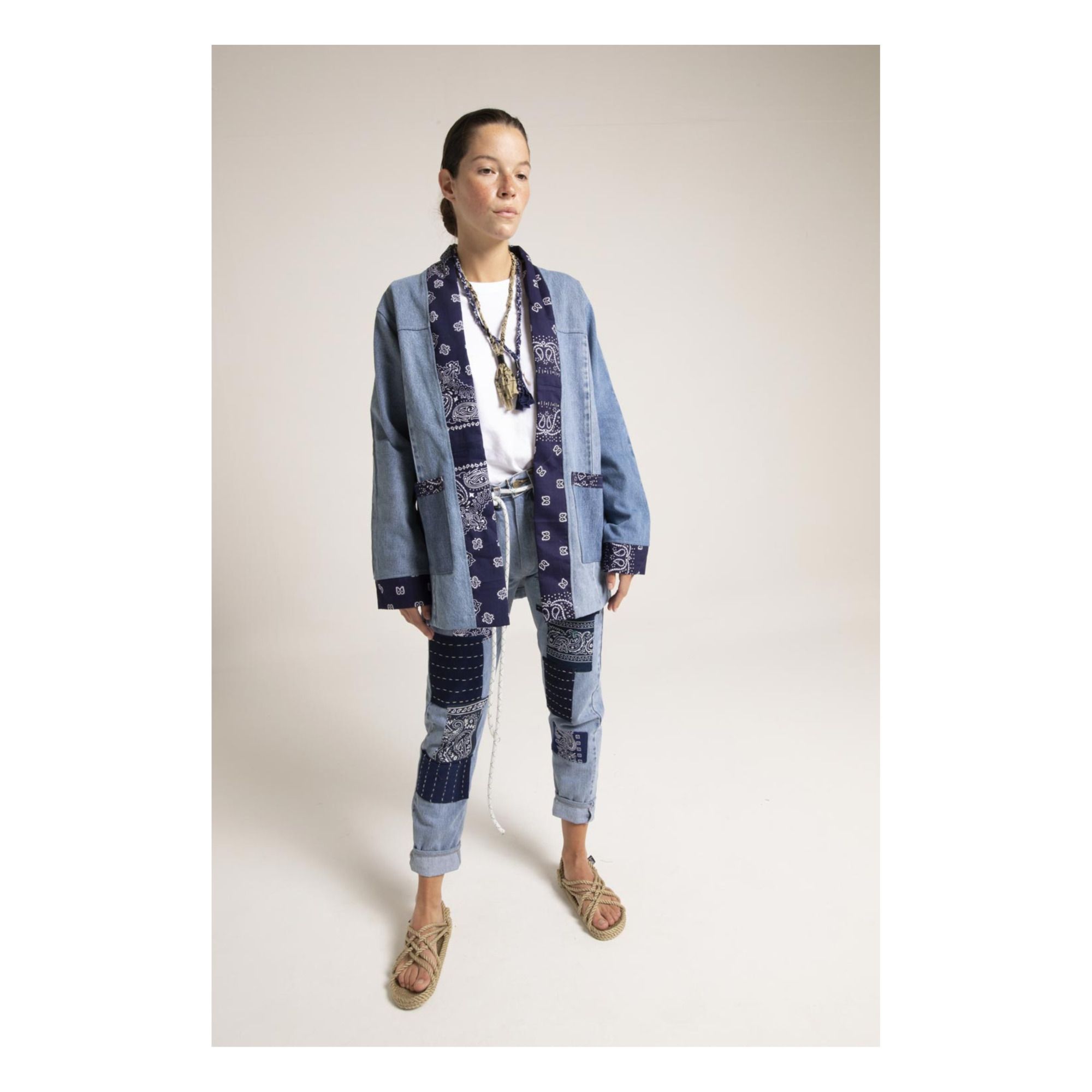 Kimono Nogari Denim Bandana Bleu- Image produit n°2
