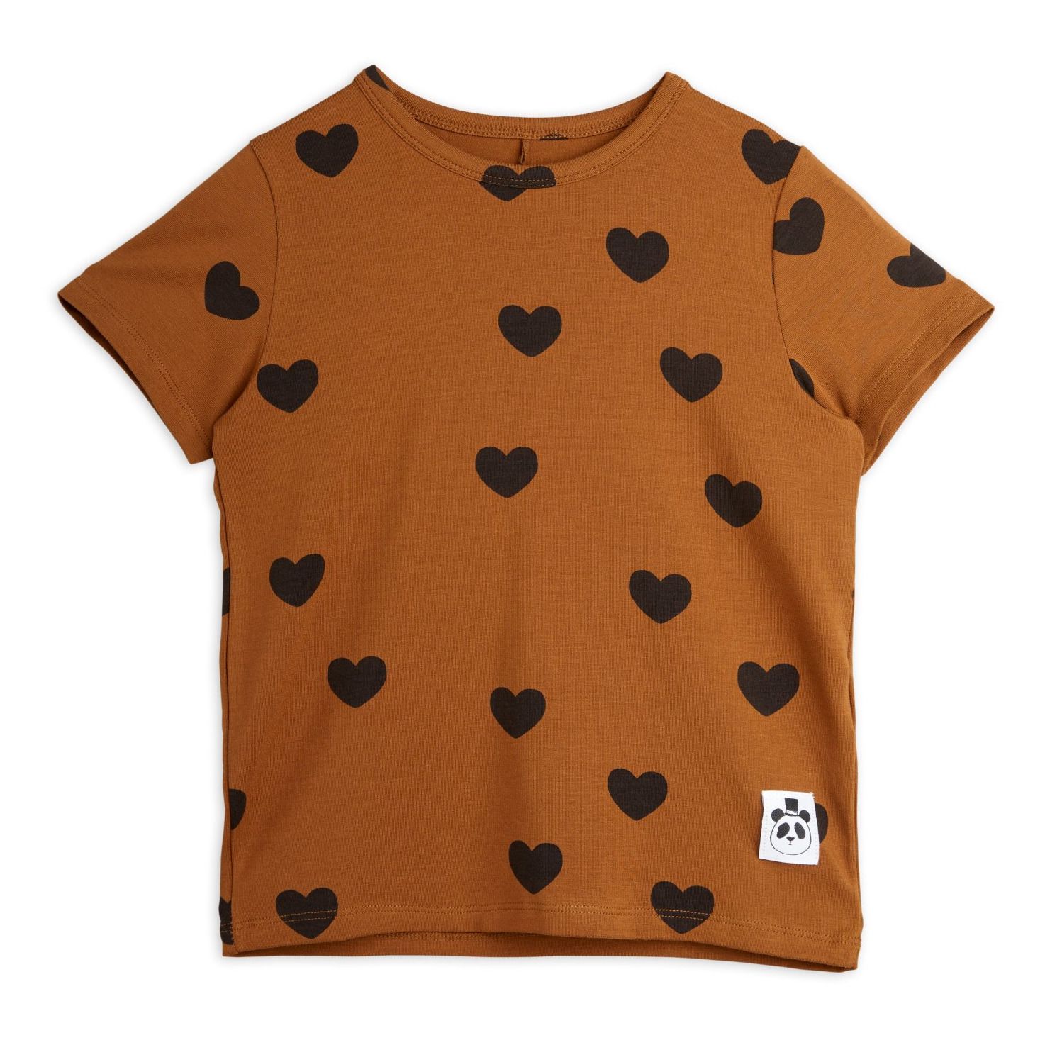 Mini Rodini - T-Shirt Lyocell CÅ“urs - Fille - Marron
