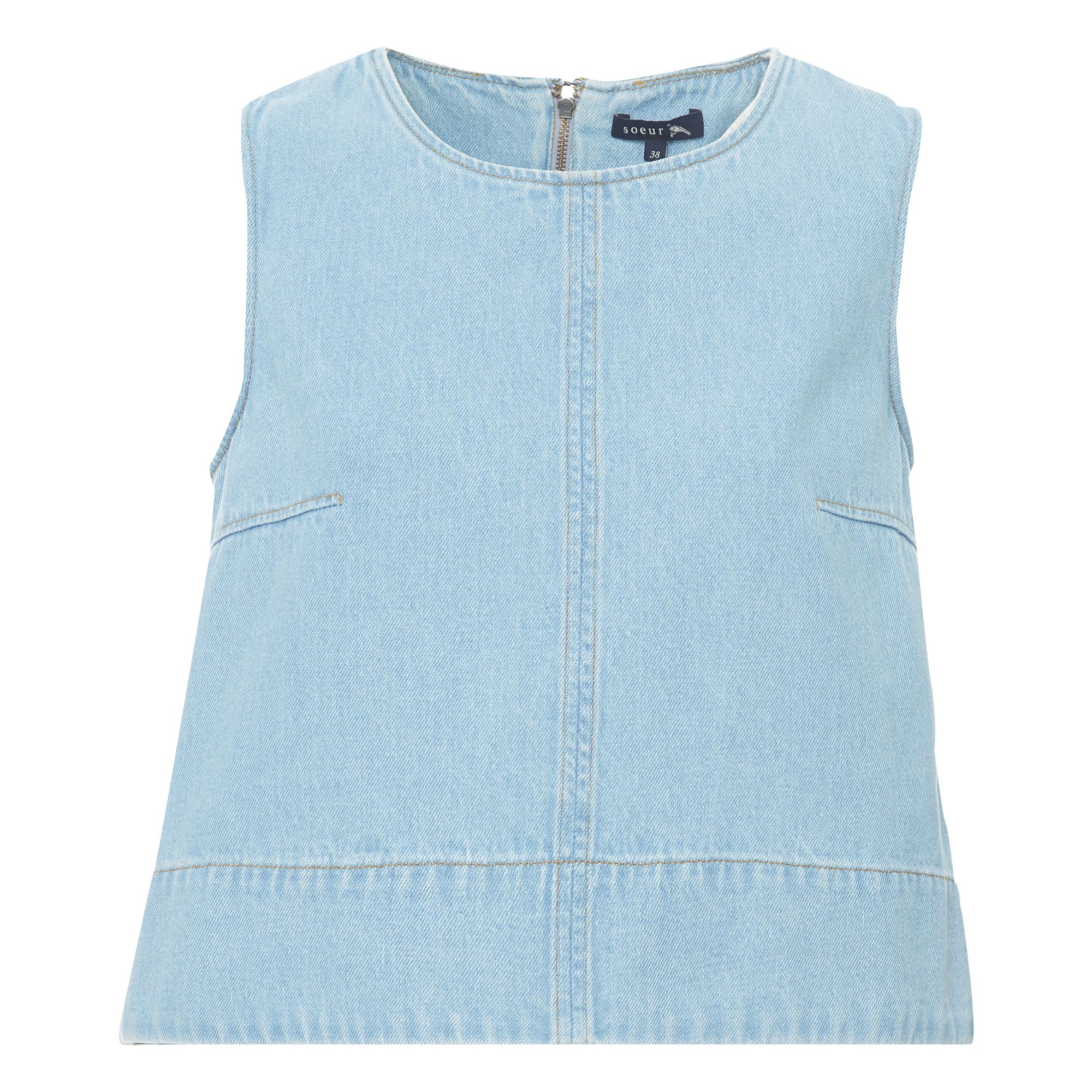 Soeur - Top Mimi Denim - Femme - Bleu ciel
