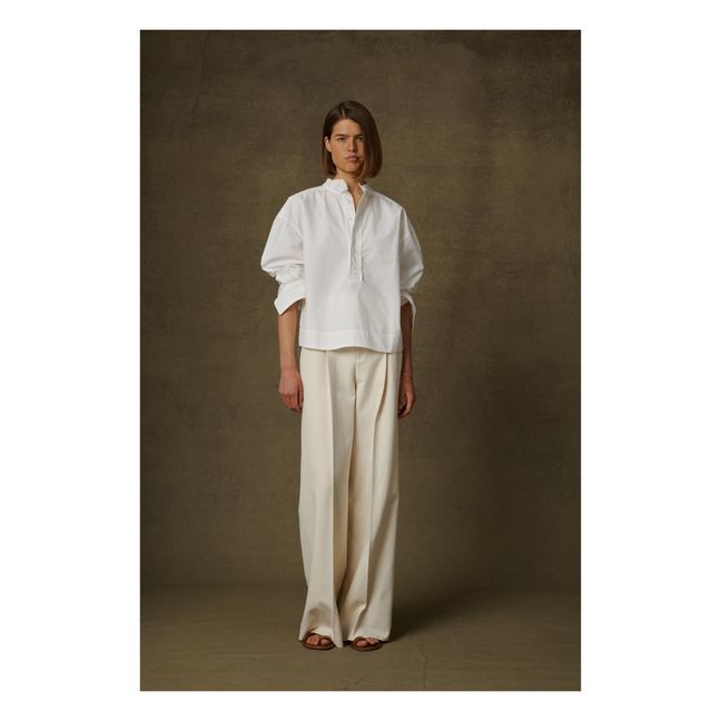 Poème Embroidered Poplin Blouse White