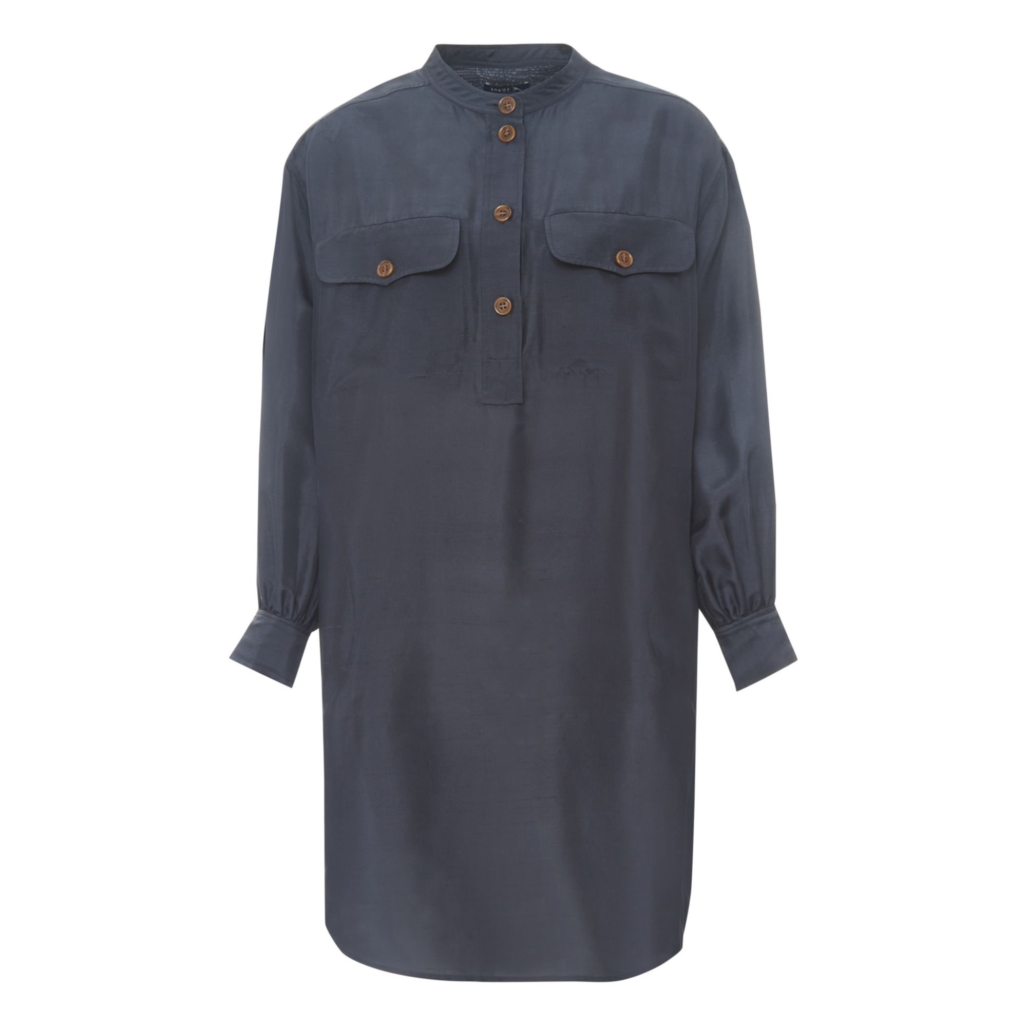 Soeur - Robe Plaisance Soie - Femme - Gris anthracite