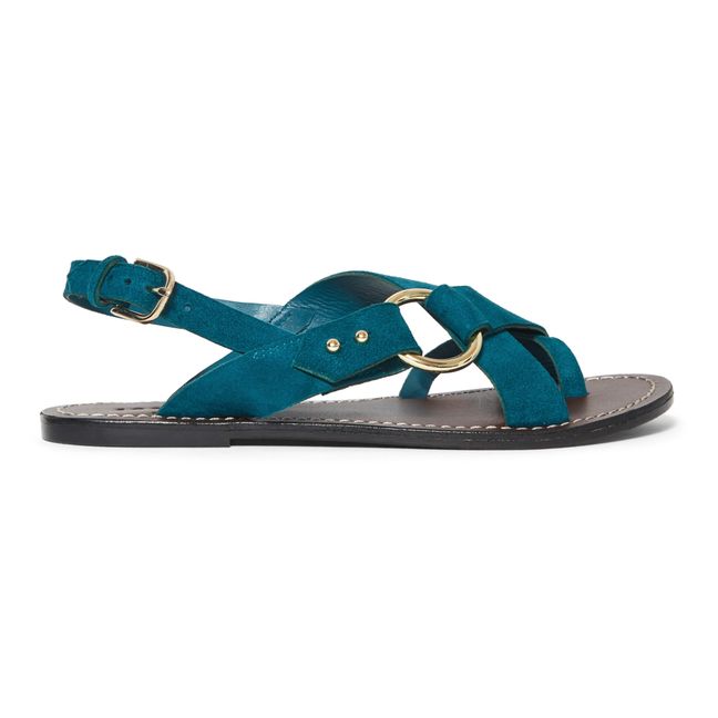 Florence Suede Sandals Emerald green