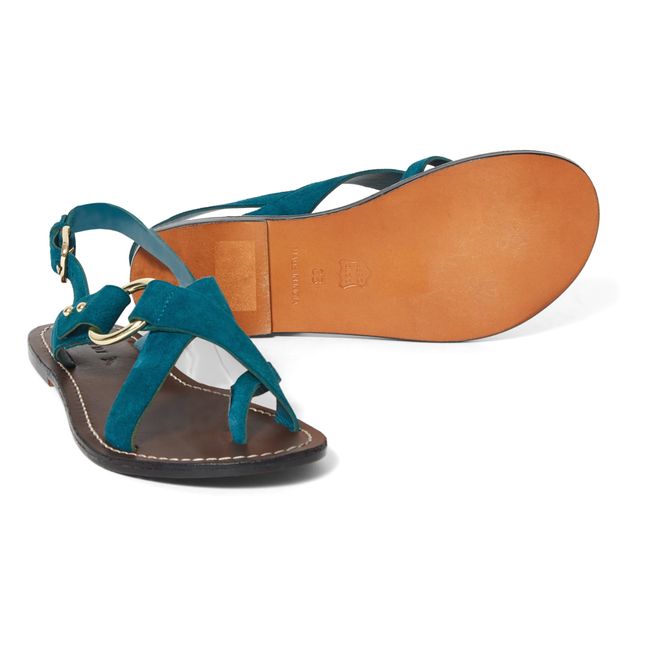 Florence Suede Sandals Emerald green