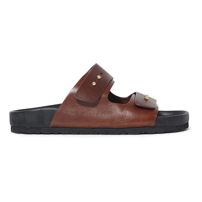 Pool Leather Sandals Brown
