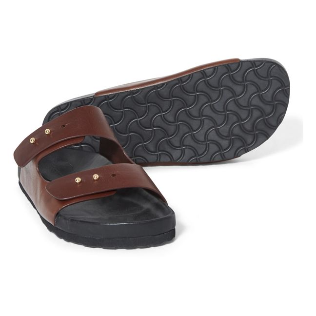 Pool Leather Sandals Brown
