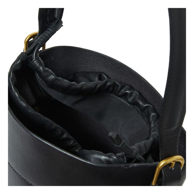 Nevada Leather Bucket Bag Black