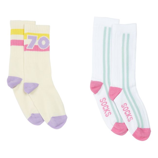 70’s Summer Socks - Set of 2 White