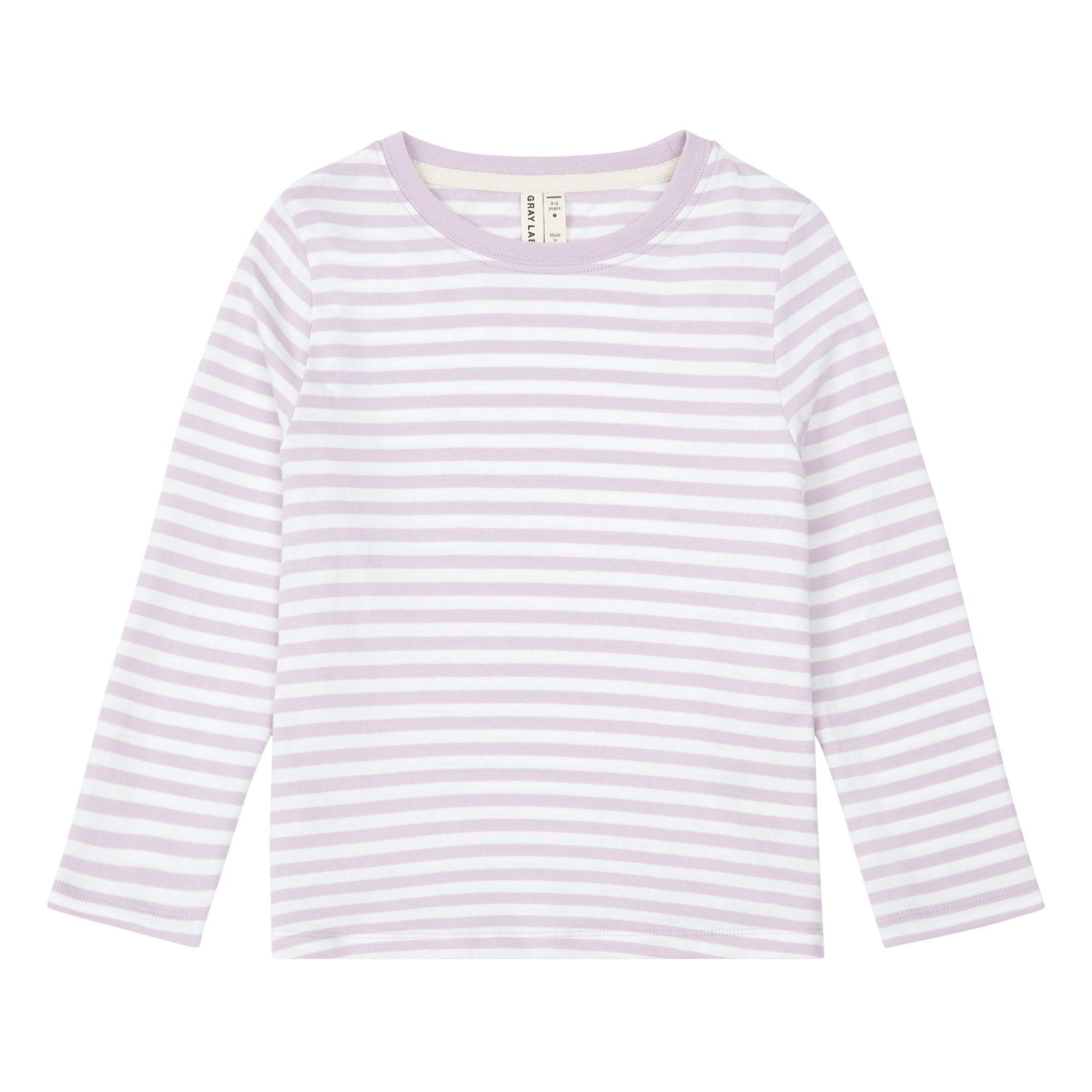 Gray Label - T-shirt Manches Longues Rayé Coton Bio - Fille - Lilas