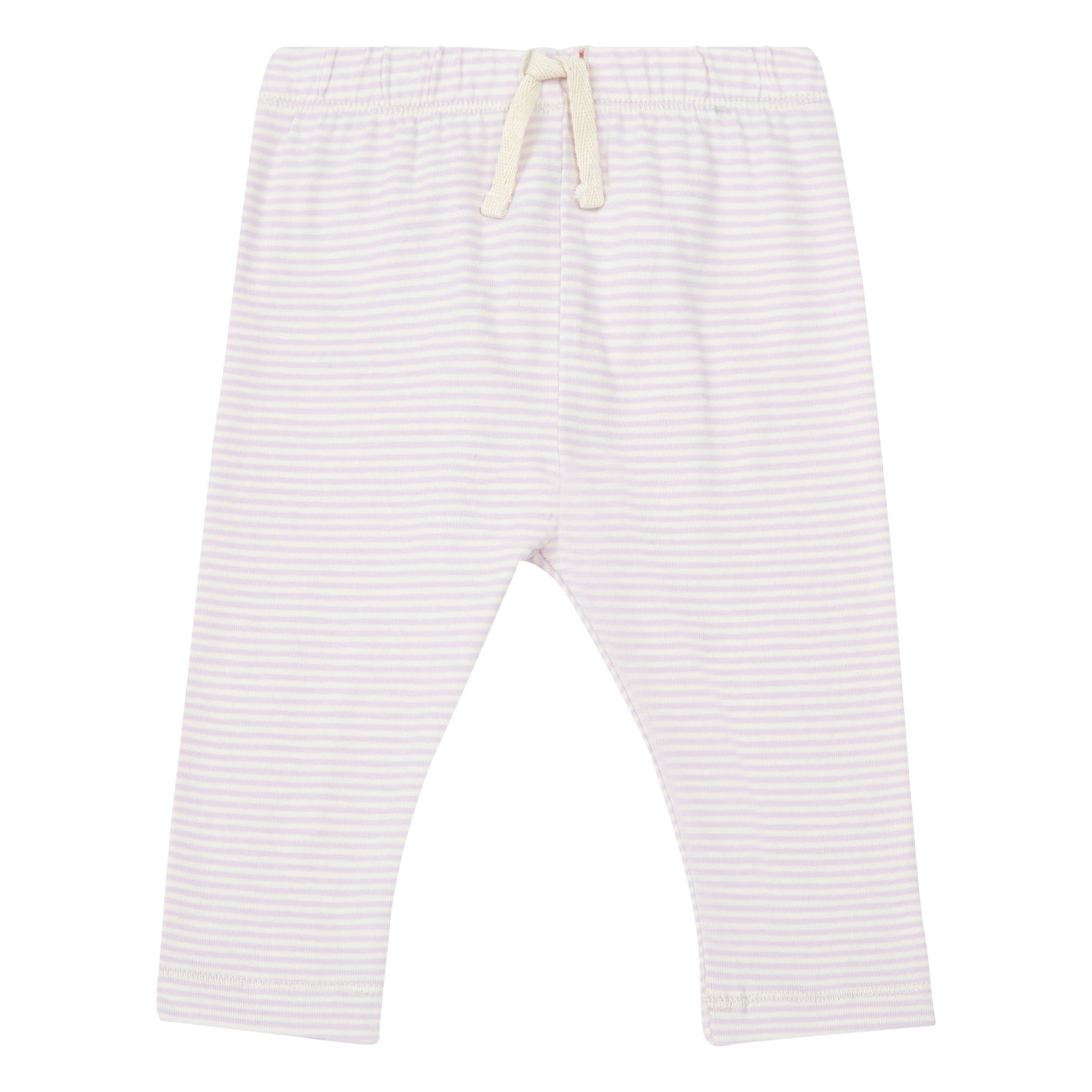 Gray Label - Legging Rayé Coton Bio - Fille - Lilas