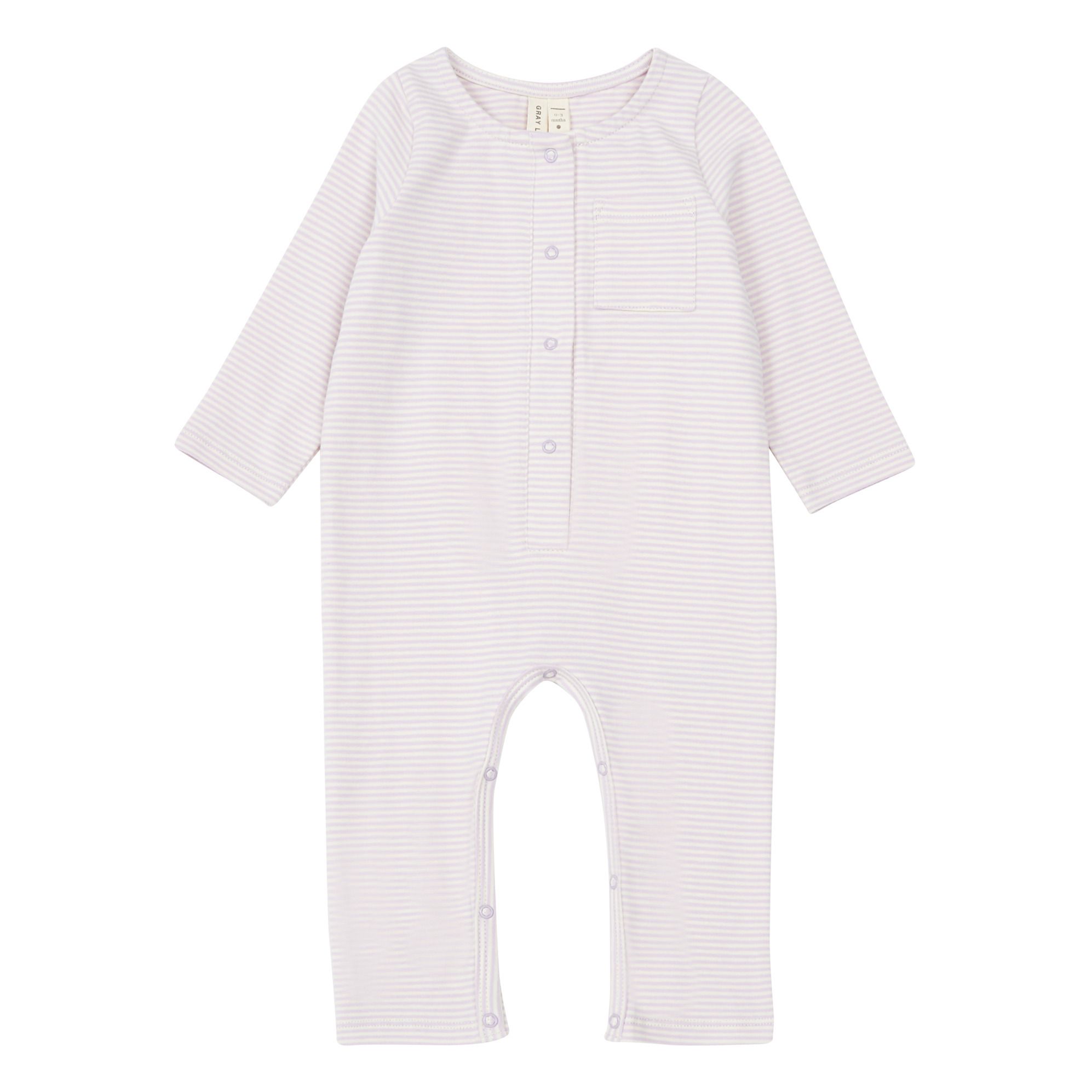 Gray Label - Combinaison Boutonnée Coton Bio - Fille - Lilas