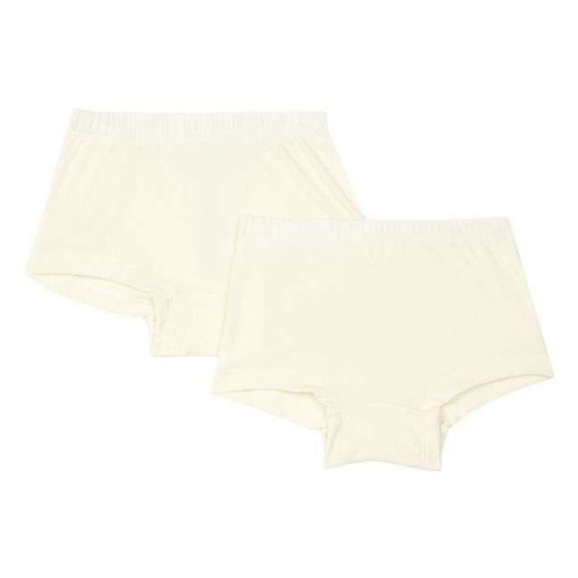 Set 2 Pantalones cortos de algodón orgánico - Capsule Homewear - Crema