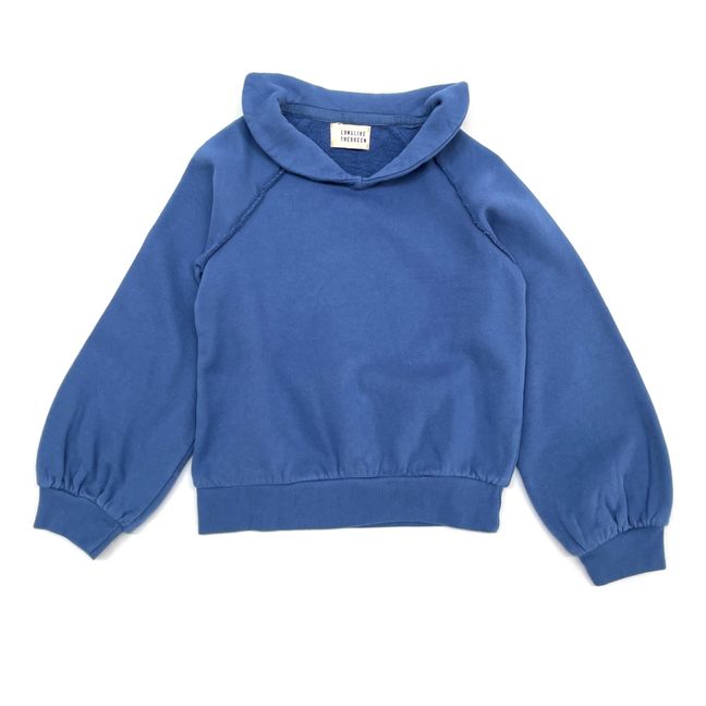 Plain Organic Cotton Sweatshirt Azul