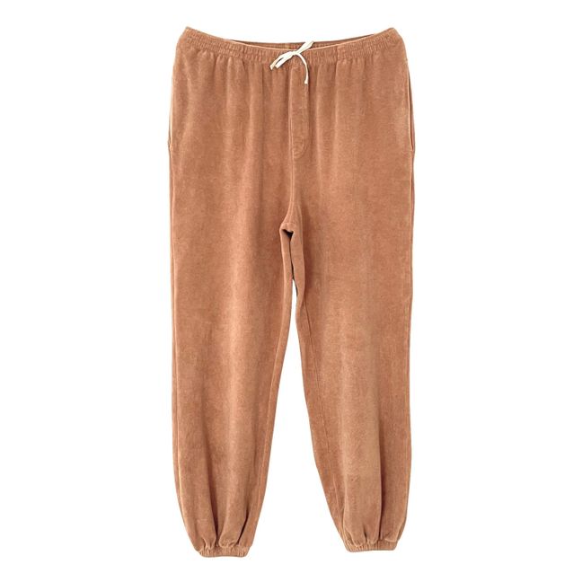 Organic Cotton Terry Cloth Trousers - Women’s Collection  | Brown