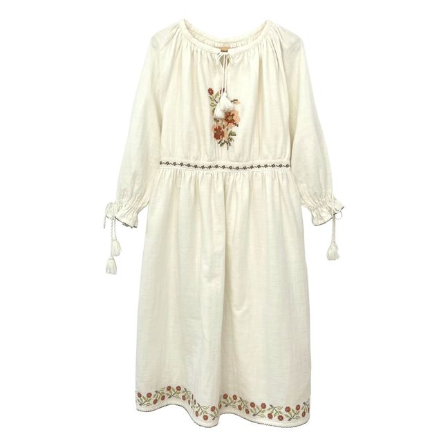 Folk Embroidered Dress - Women’s Collection  | Ecru
