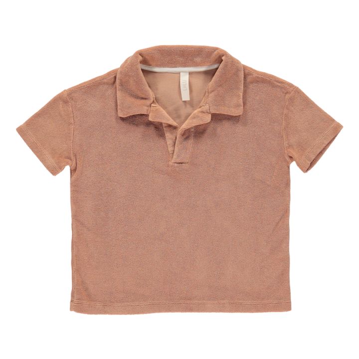 Organic Cotton Terry Cloth Polo Shirt | Terracotta- Product image n°0