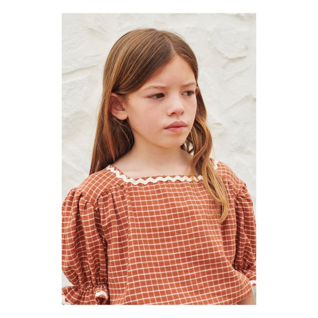 Estella Organic Cotton Blouse | Terracotta