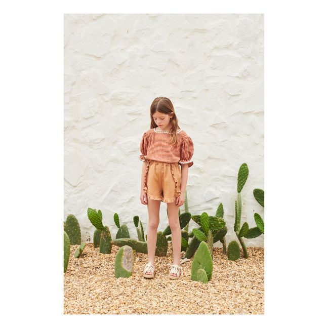 Blusa de algodón orgánico Estella | Terracotta
